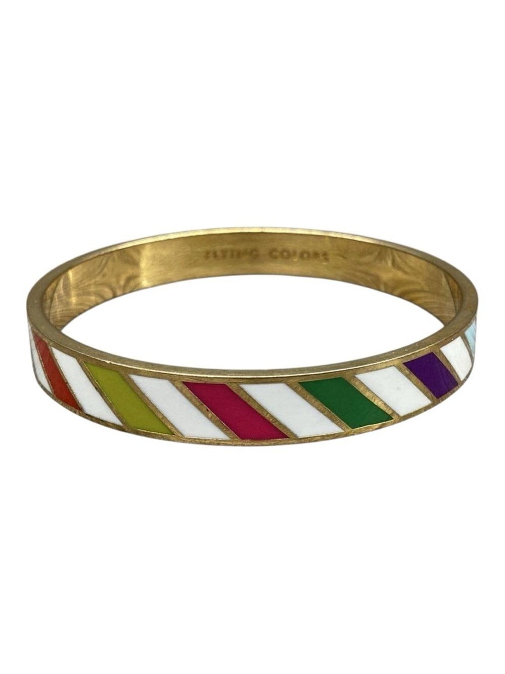 Kate Spade New York Gold Multicolor Striped Bangle Bracelet 1742
